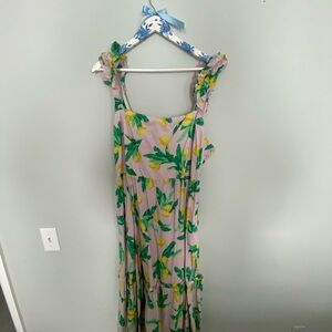 Jcrew Lemon Sleeveless Dress with Ruffle Straps